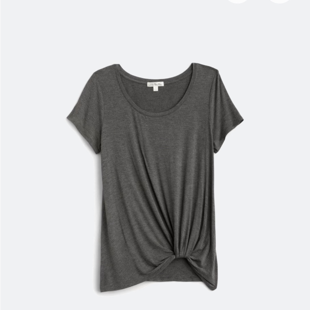 Nine Britton Charcoal Twist Front Tee